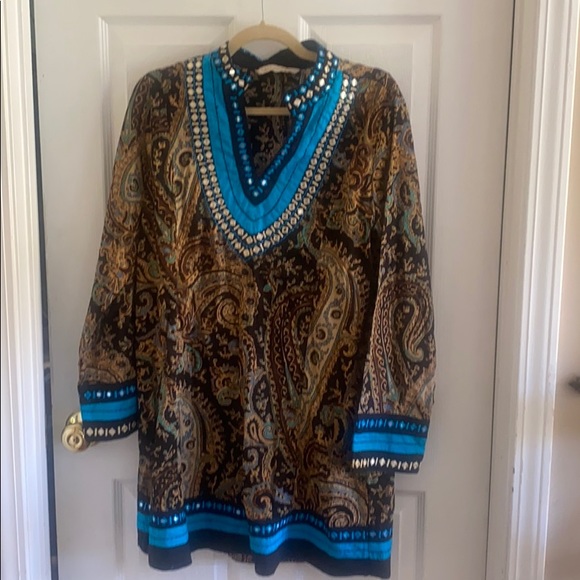 Soft Surroundings S multi colored print top - Picture 1 of 9